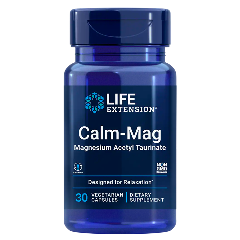  Life Extension Calm-Mag, 30 vegetarische Kapseln mit Magnesiumacetyltaurinat zur Bewältigung des täglichen Stress, Zusammensetzung